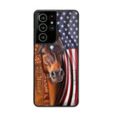 Personalized Horse Lovers Us Flag Phonecase 3D Printed 22DEC-HQ07