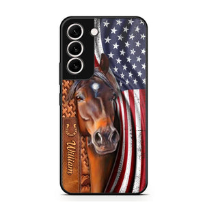 Personalized Horse Lovers Us Flag Phonecase 3D Printed 22DEC-HQ07