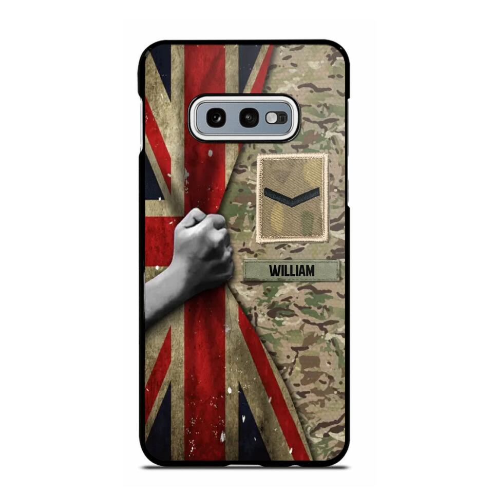 Personalized UK Solider/Veteran Rank Camo Phonecase 3D Printed 22DEC-HY07