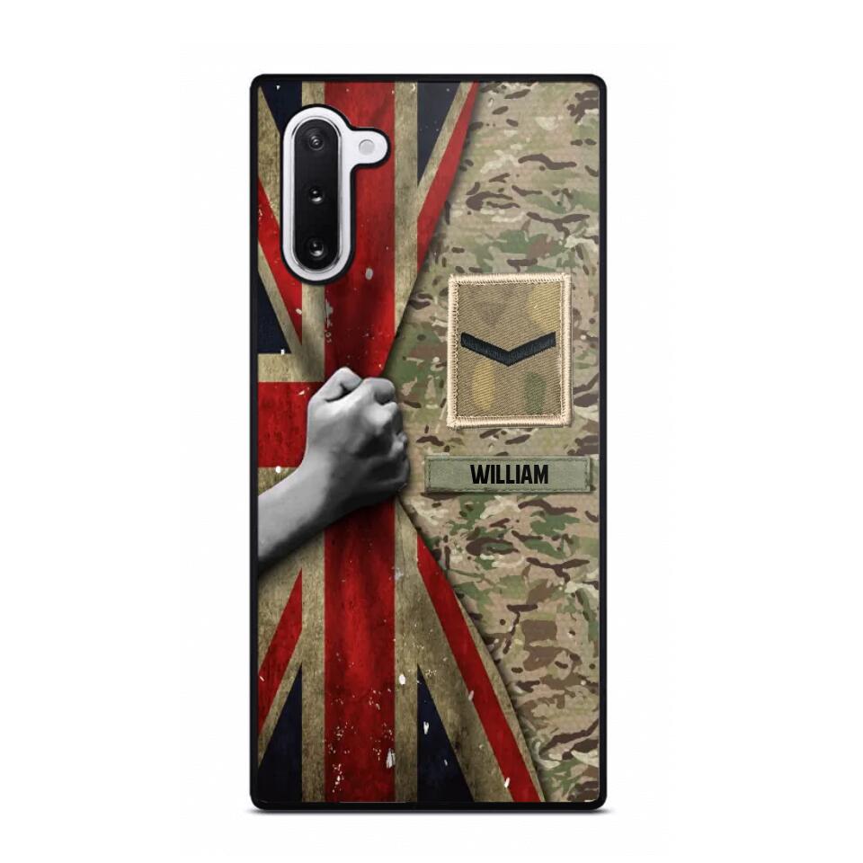 Personalized UK Solider/Veteran Rank Camo Phonecase 3D Printed 22DEC-HY07