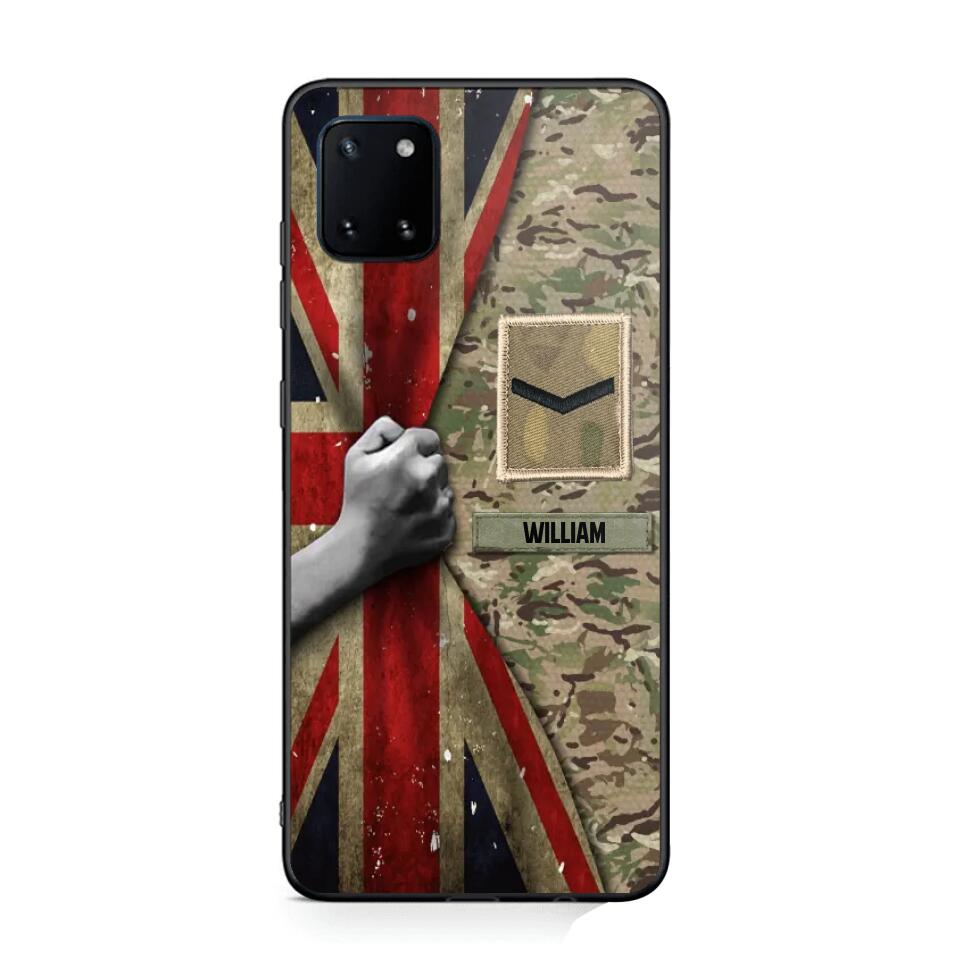 Personalized UK Solider/Veteran Rank Camo Phonecase 3D Printed 22DEC-HY07