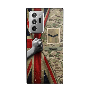 Personalized UK Solider/Veteran Rank Camo Phonecase 3D Printed 22DEC-HY07