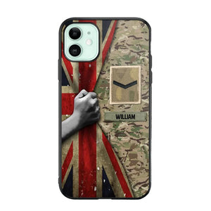 Personalized UK Solider/Veteran Rank Camo Phonecase 3D Printed 22DEC-HY07