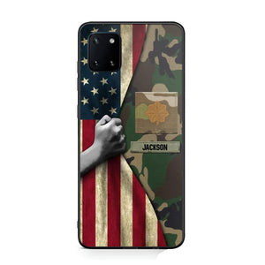 Personalized US Solider/Veteran Rank Camo Phonecase 3D Printed 22DEC-HY07