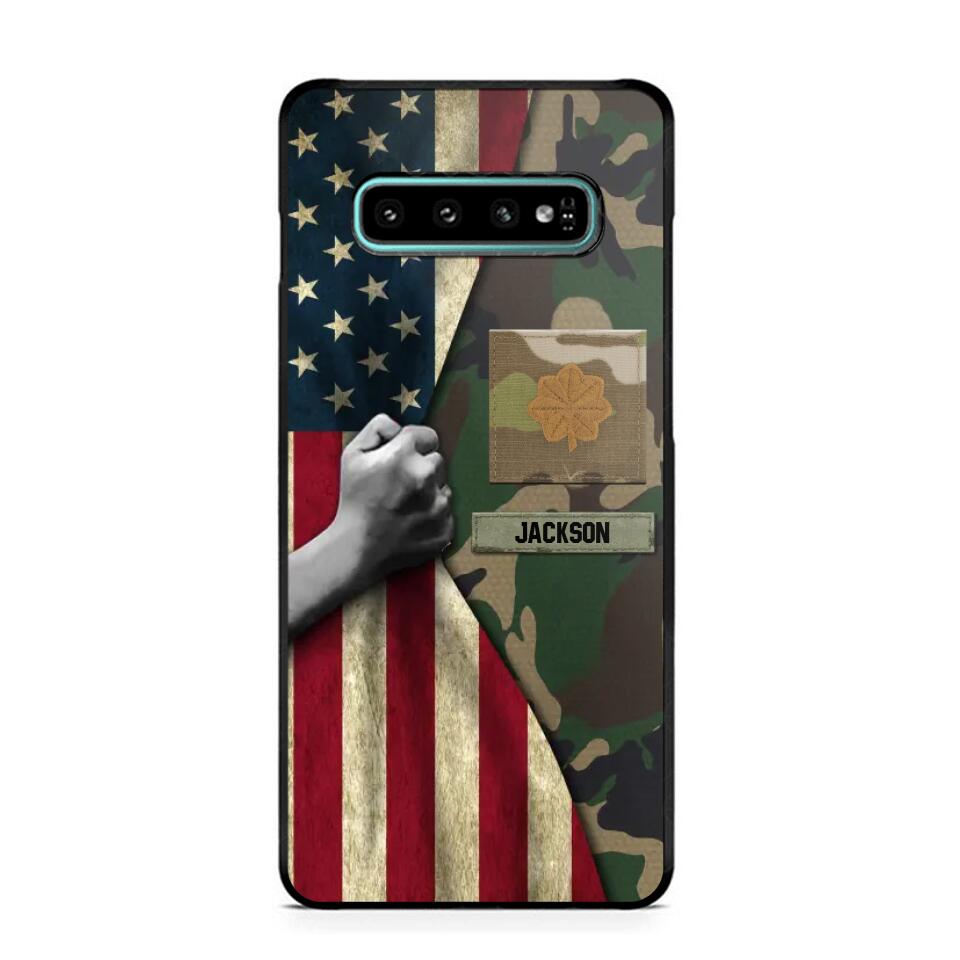 Personalized US Solider/Veteran Rank Camo Phonecase 3D Printed 22DEC-HY07