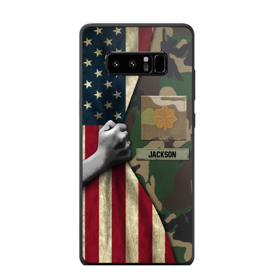 Personalized US Solider/Veteran Rank Camo Phonecase 3D Printed 22DEC-HY07