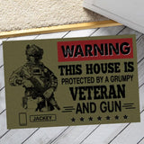 Personalized Warning This House Is Protected By An Australian Grumpy Veteran Doormat QTHY0812