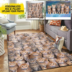 Personalized Your Cat Image Rug Or Pillow Printed QTDT0812