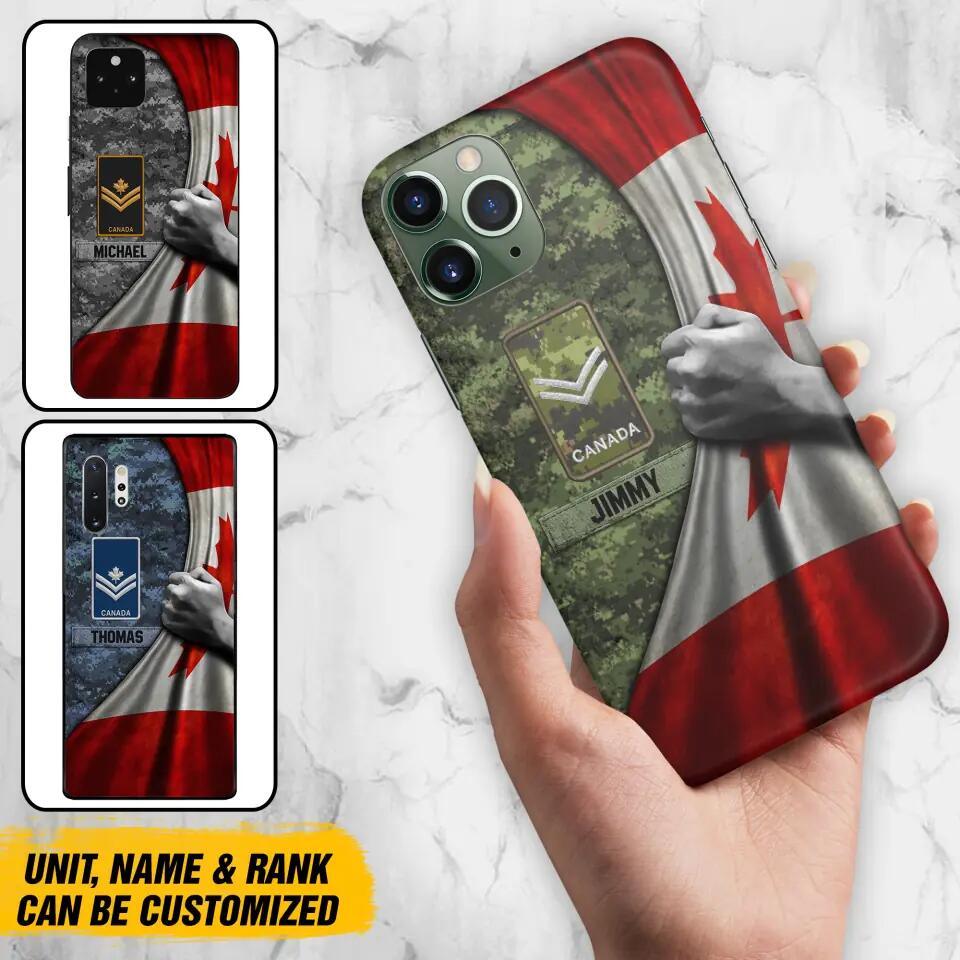 Personalized Canadian Solider/Veteran Rank Camo Flag Phonecase 3D Printed 22DEC-DT08