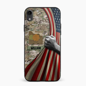 Personalized US Solider/Veteran Rank Camo Flag Phonecase 3D Printed 22DEC-DT08