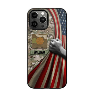 Personalized US Solider/Veteran Rank Camo Flag Phonecase 3D Printed 22DEC-DT08