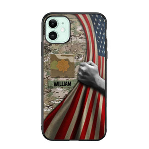 Personalized US Solider/Veteran Rank Camo Flag Phonecase 3D Printed 22DEC-DT08