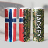 Personalized Norwegian Veteran/Soldier Tumbler 30Oz Printed 22DEC-HQ09