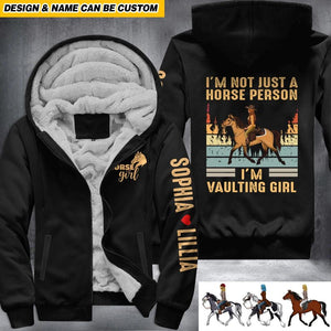 Personalized I'm Not Just A Horse Person I'm Vaulting Girl Printed Fleece Hoodie PNHQ0912