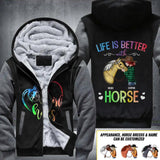 Personalized Life Is Better With Horse Printed Fleece Hoodie PNDT0912