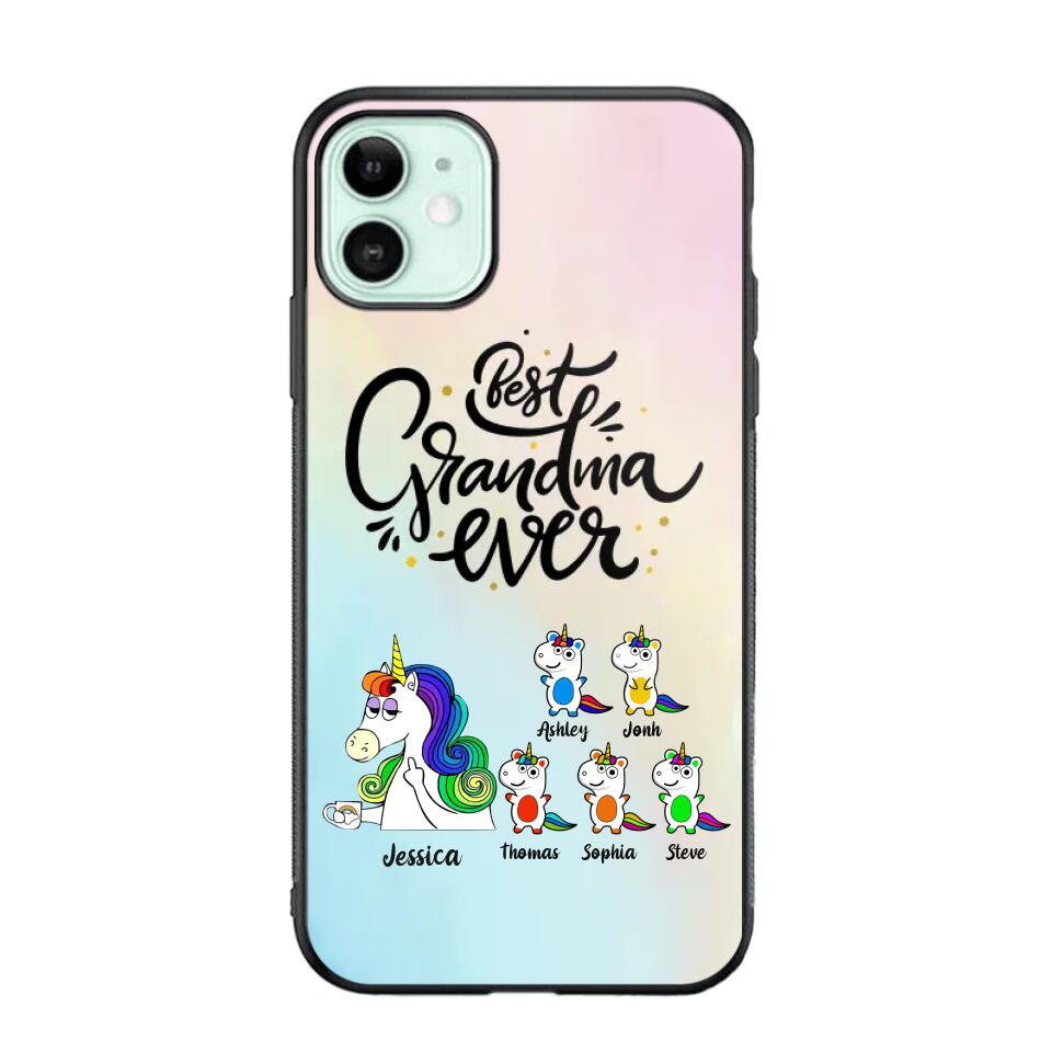 Personalized Best Grandma Ever Unicorn Kid Name Phonecase 3D Printed PNHY1212