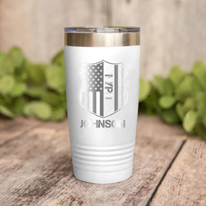 Personalized US Police With Name And Department Tumbler Printed QTDT1012