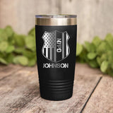 Personalized US Police With Name And Department Tumbler Printed QTDT1012