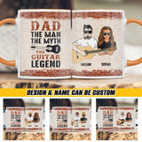 Personalized The Guitar Legend Dad & Daughter  Printed Accent Mug PNHQ1312