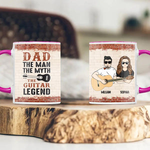 Personalized The Guitar Legend Dad & Daughter  Printed Accent Mug PNHQ1312