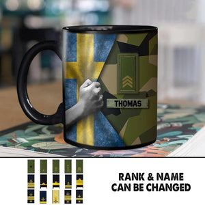 Personalized Sweden Veteran/Soldier Camo Flag Black Mug Printed 22DEC-HY13