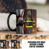 Personalized Canadian Firefighter Black Mug Printed 22DEC-DT13