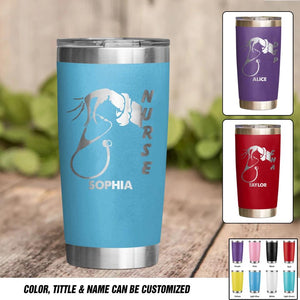 Personalized Nurse Tittle Laser Tumbler Printed QTHY1312