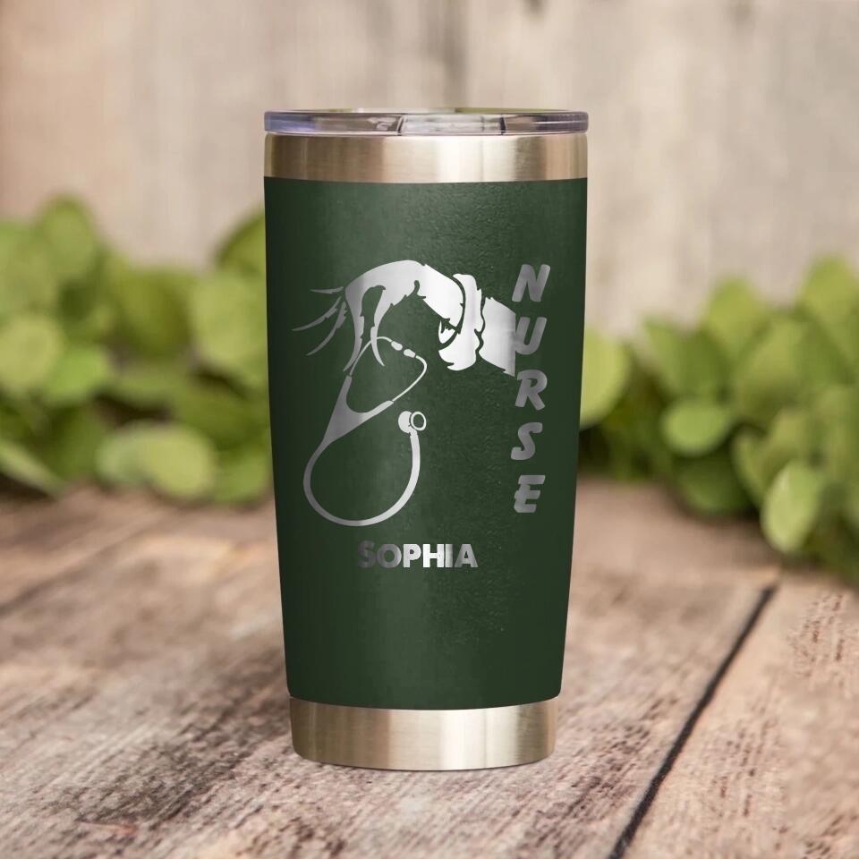 Personalized Nurse Tittle Laser Tumbler Printed QTHY1312