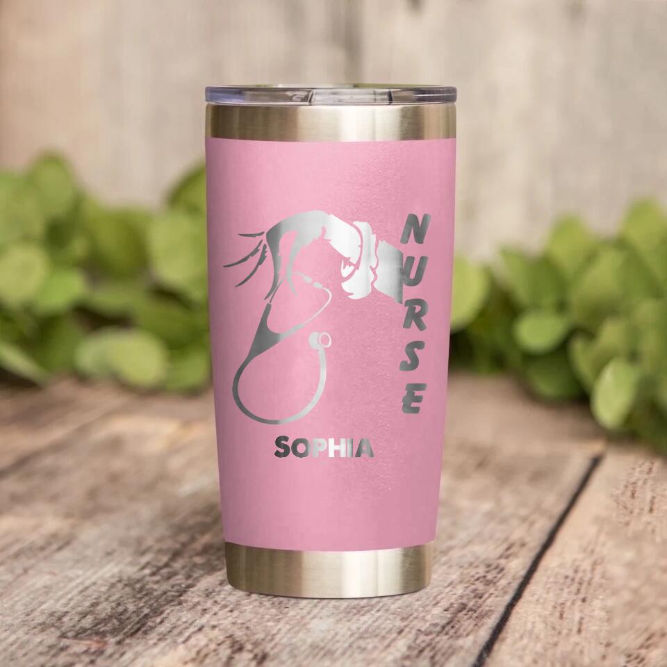 Personalized Nurse Tittle Laser Tumbler Printed QTHY1312