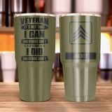 Personalized US Soldier/ Veteran With Rank Camo Tumbler 30oz Printed 22DEC-HQ14