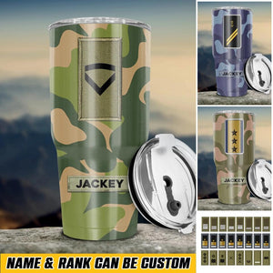 Personalized Norwegian Soldier/ Veteran With Rank Camo Tumbler 30oz Printed 22DEC-HQ14