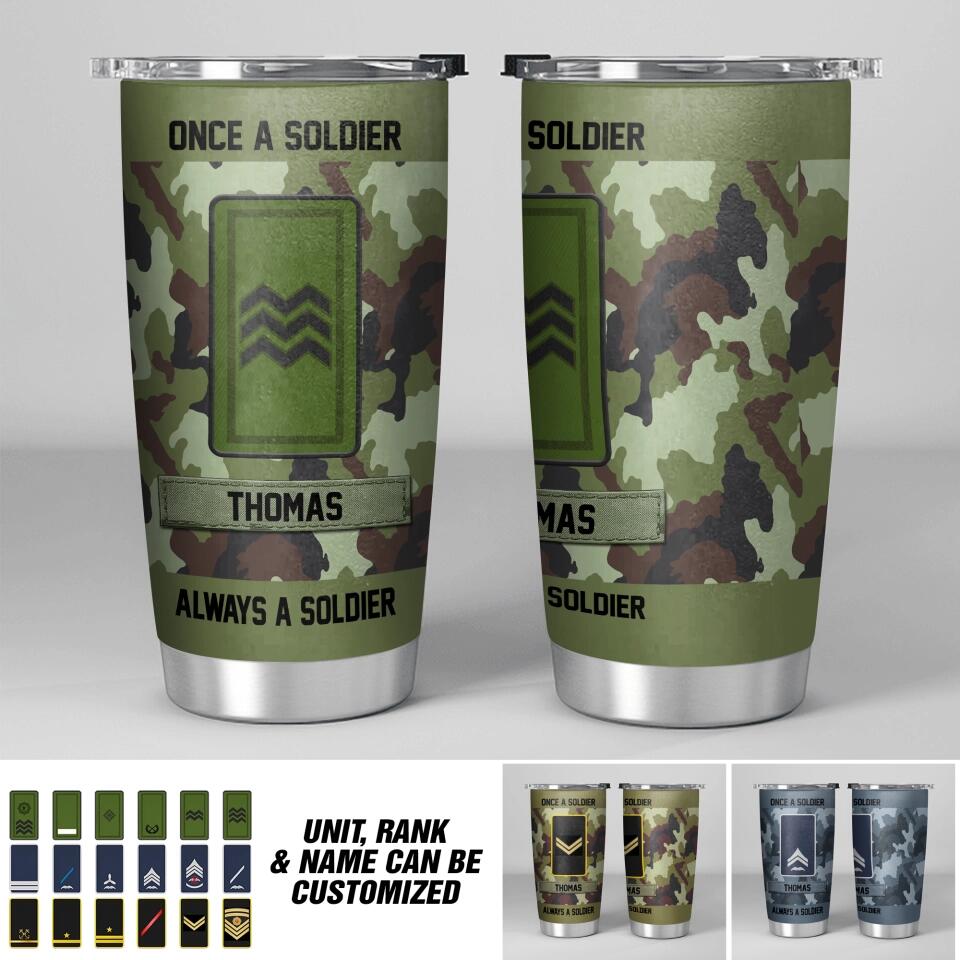 Personalized Irish Soldier/ Veteran Once A Solider Always A Solider Tumbler Printed 22DEC-DT15