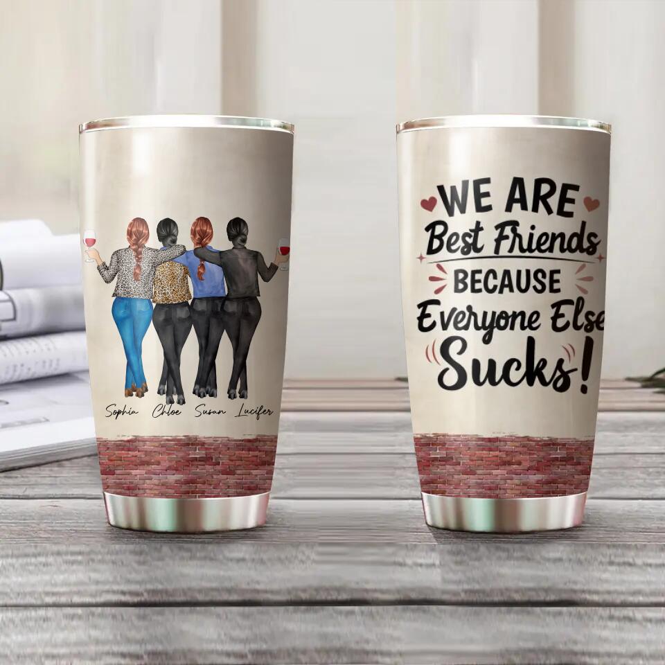 Personalized We Are Best Friends We're Trouble Besties Gifts Tumbler Printed QTDT1512-