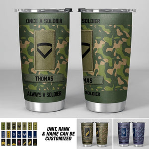 Personalized Norwegian Soldier/ Veteran Once A Solider Always A SoldierTumbler Printed 22DEC-DT15