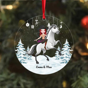 Personalized Girl Love Horse Acrylic/Plastic Ornament Printed 22DEC-DT16