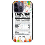 Personalized Teacher Nutrition Facts Phonecase Printed 22DEC-DT19