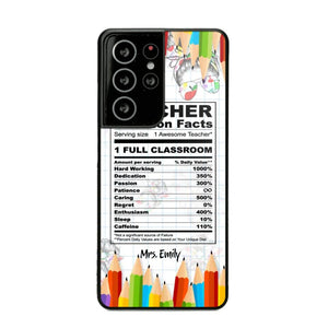 Personalized Teacher Nutrition Facts Phonecase Printed 22DEC-DT19