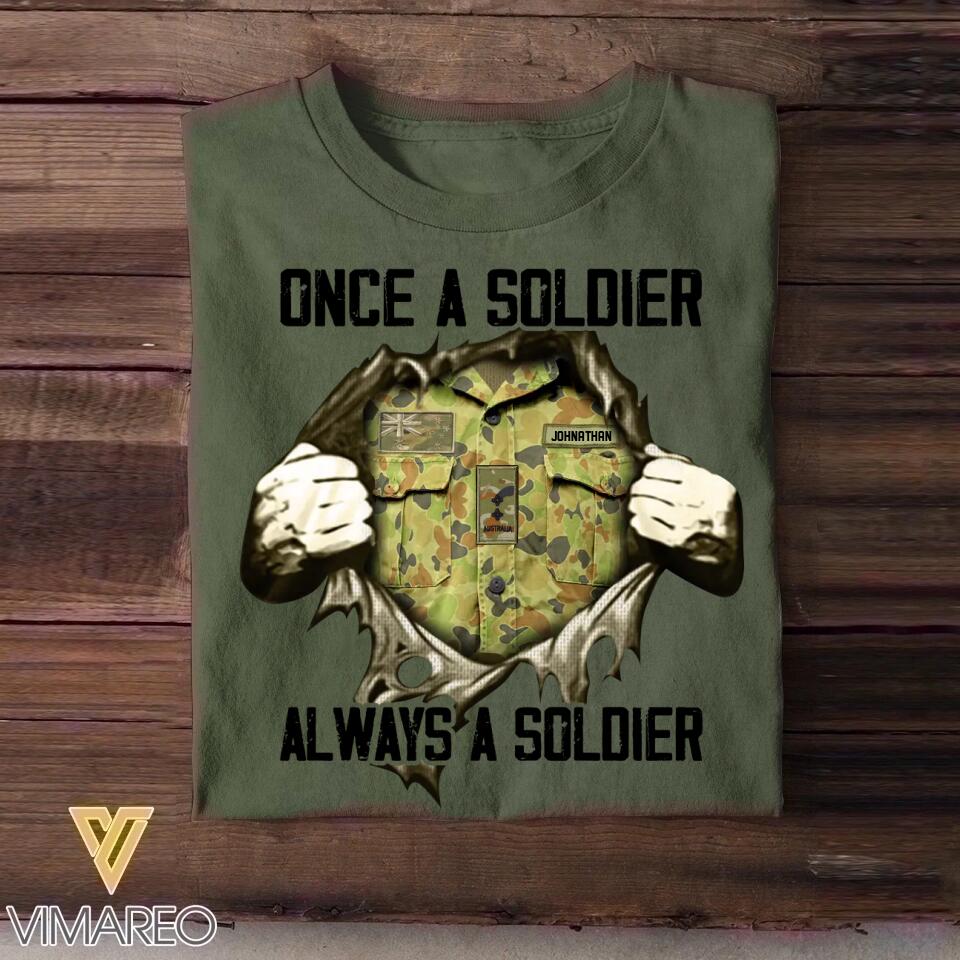 Personalized Once An Australian Solider Always A Solider Rank Camo Tshirt Printed 22DEC-HQ19