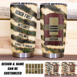 Personalized Swiss Solider/ Veteran Honor First Integrity Vigilance Service To Country   Camo Tumbler Printed QTHQ1912