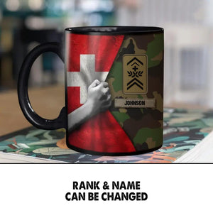 Personalized Swiss Veteran/Soldier Camo Flag Black Mug Printed 22DEC-HY13