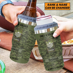 Personalized Once A Soldier Always A Soldier Canadian Soldier/ Veteran With Rank Camo Tumbler 30oz Printed 22DEC-HY19