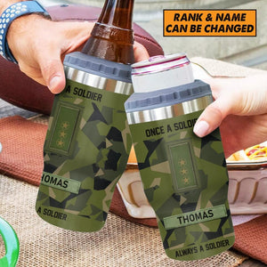 Personalized Once A Soldier Always A Soldier Sweden Soldier/ Veteran With Rank Camo Tumbler 30oz Printed 22DEC-HY19