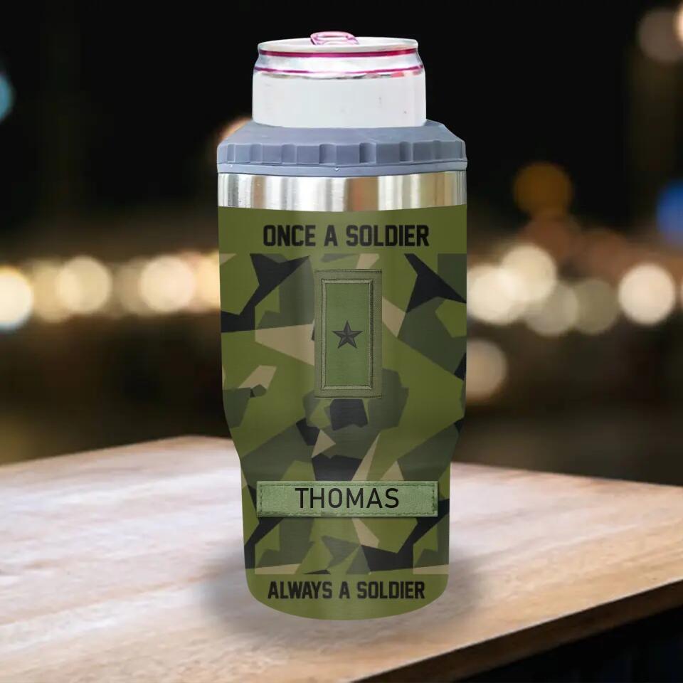 Personalized Once A Soldier Always A Soldier Sweden Soldier/ Veteran With Rank Camo Tumbler 30oz Printed 22DEC-HY19