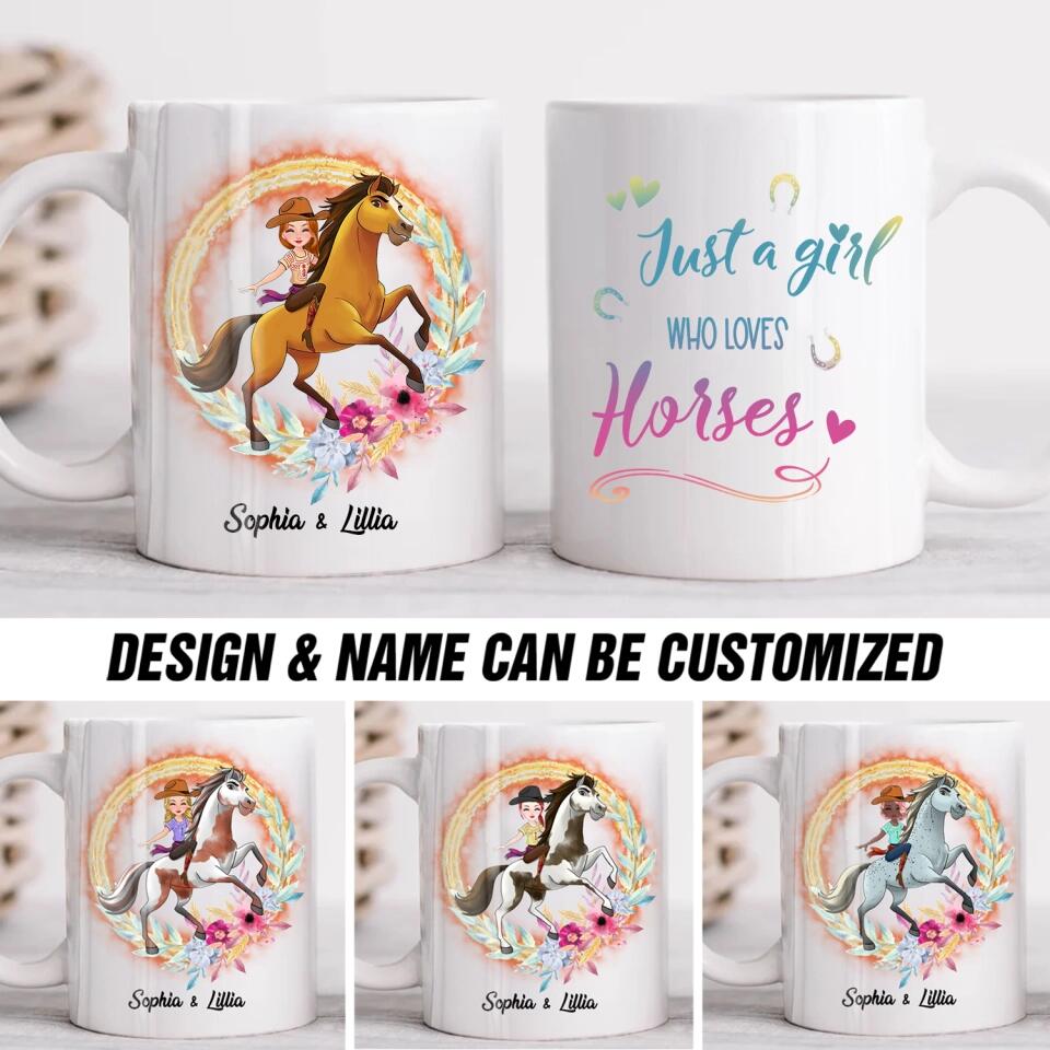 Personalized Just A Girl Who Loves Horses White Mug Printed PNHQ2012