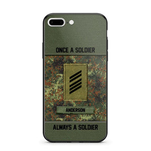 Personalized Once A Soldier Always A Soldier German Soldier/ Veteran Rank Camo Phonecase 3D Printed 22DEC-DT14