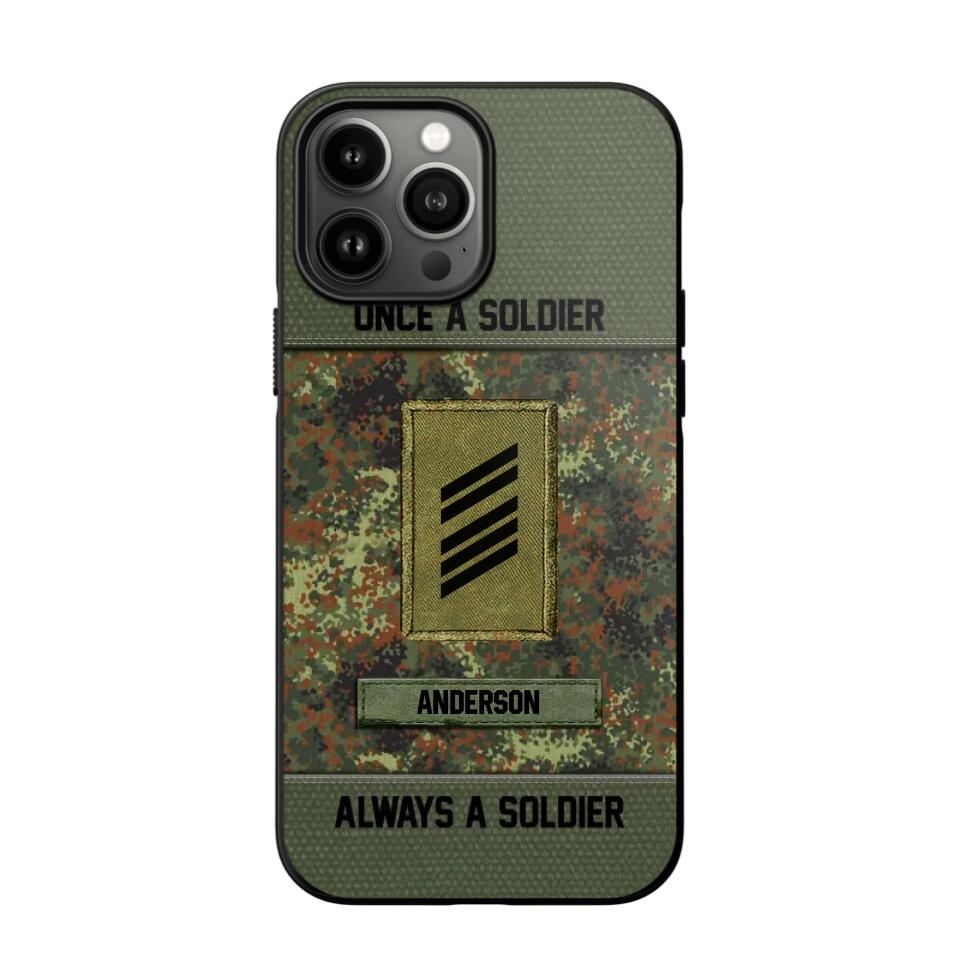 Personalized Once A Soldier Always A Soldier German Soldier/ Veteran Rank Camo Phonecase 3D Printed 22DEC-DT14