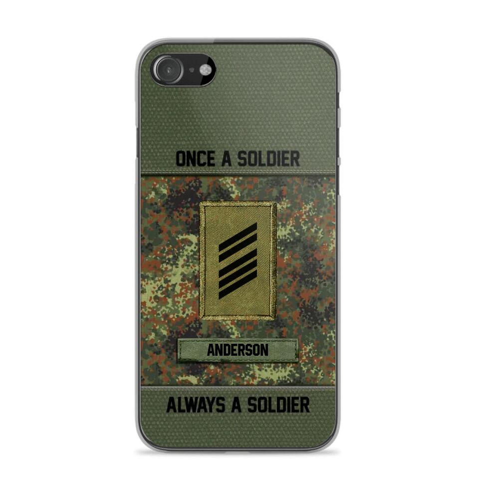 Personalized Once A Soldier Always A Soldier German Soldier/ Veteran Rank Camo Phonecase 3D Printed 22DEC-DT14