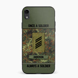 Personalized Once A Soldier Always A Soldier German Soldier/ Veteran Rank Camo Phonecase 3D Printed 22DEC-DT14