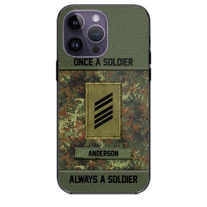 Personalized Once A Soldier Always A Soldier German Soldier/ Veteran Rank Camo Phonecase 3D Printed 22DEC-DT14