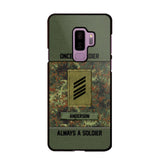 Personalized Once A Soldier Always A Soldier German Soldier/ Veteran Rank Camo Phonecase 3D Printed 22DEC-DT14